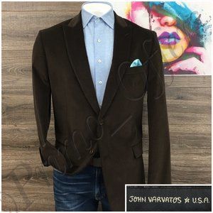 John Varvatos Mens Blazer Sport Coat Two Button Casual Jacket 46L Corduroy Suits